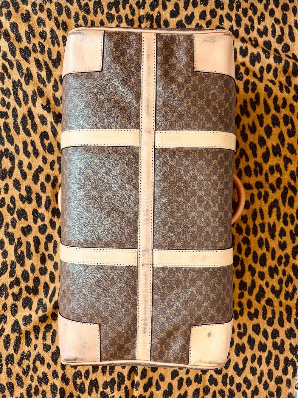 🤎CELINE🤎Macadam💛Brown Mono Weekender Bag with Unbranded Strap & Lock no key - Picture 4 of 10